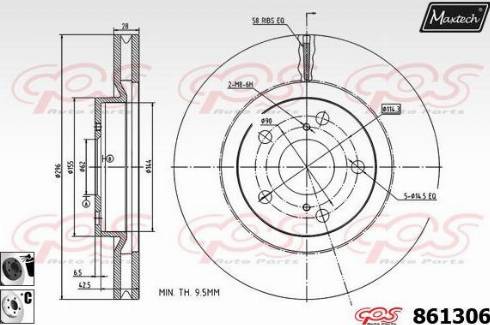 Maxtech 861306.6060 - Тормозной диск autospares.lv