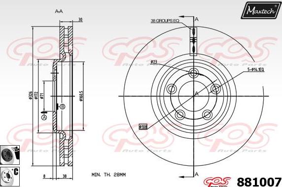 Maxtech 861306 - Тормозной диск autospares.lv