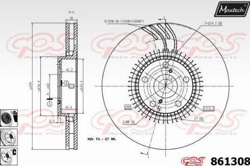 Maxtech 861308.6260 - Тормозной диск autospares.lv