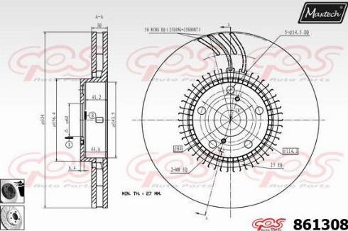 Maxtech 861308.0260 - Тормозной диск autospares.lv