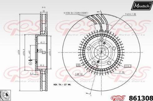 Maxtech 861308.0200 - Тормозной диск autospares.lv