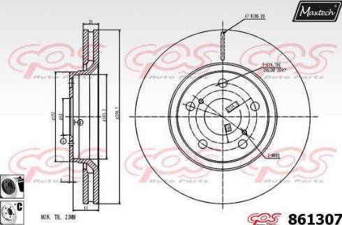 Maxtech 861307.6060 - Тормозной диск autospares.lv