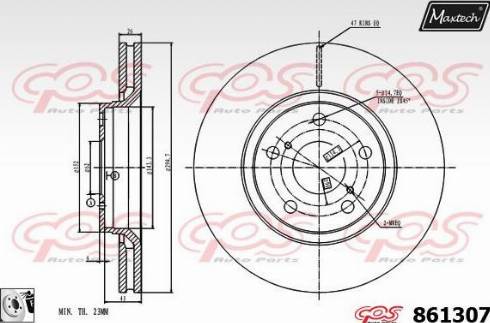 Maxtech 861307.0080 - Тормозной диск autospares.lv