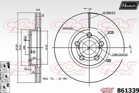 Maxtech 861339.6980 - Тормозной диск autospares.lv