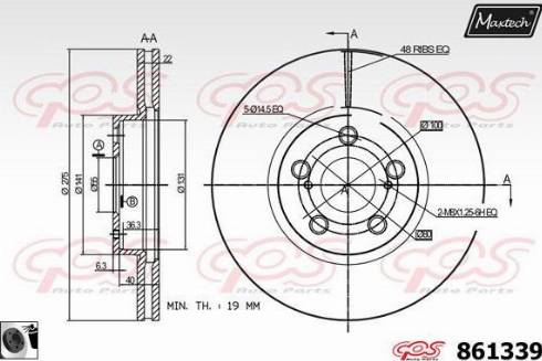 Maxtech 861339.0060 - Тормозной диск autospares.lv