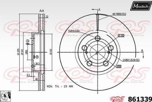 Maxtech 861339.0080 - Тормозной диск autospares.lv