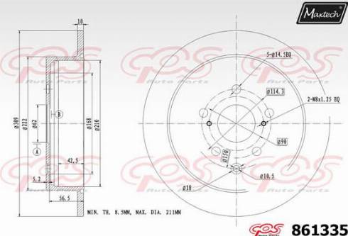 Maxtech 861335.0000 - Тормозной диск autospares.lv