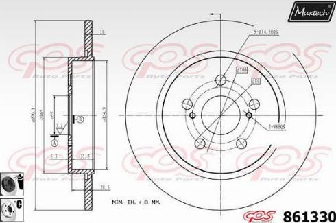 Maxtech 861330.6060 - Тормозной диск autospares.lv