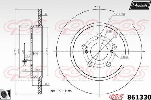 Maxtech 861330.0060 - Тормозной диск autospares.lv