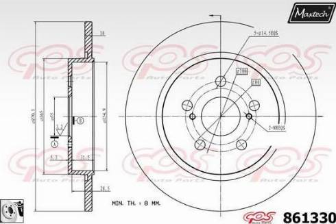 Maxtech 861330.0080 - Тормозной диск autospares.lv