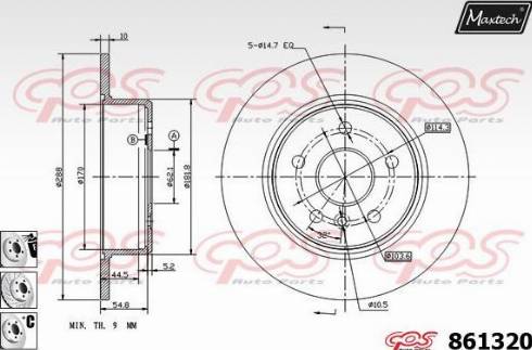 Maxtech 861320.6980 - Тормозной диск autospares.lv