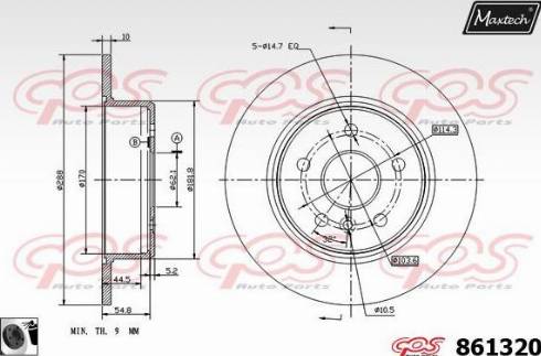 Maxtech 861320.0060 - Тормозной диск autospares.lv