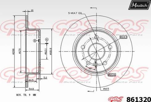 Maxtech 861320.0000 - Тормозной диск autospares.lv