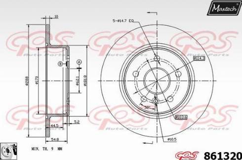 Maxtech 861320.0080 - Тормозной диск autospares.lv