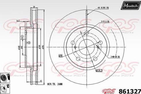 Maxtech 861327.6060 - Тормозной диск autospares.lv