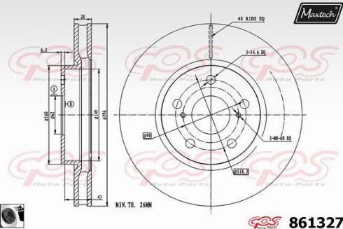 Maxtech 861327.0060 - Тормозной диск autospares.lv