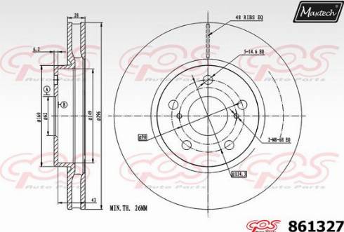 Maxtech 861327.0000 - Тормозной диск autospares.lv