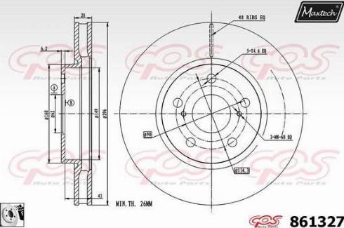 Maxtech 861327.0080 - Тормозной диск autospares.lv