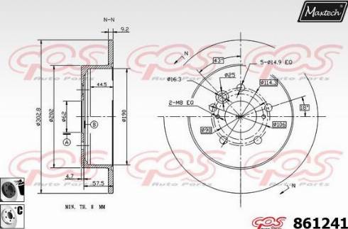 Maxtech 861241.6060 - Тормозной диск autospares.lv