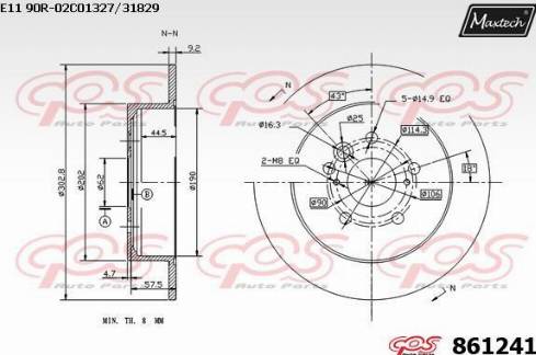 Maxtech 861241.0000 - Тормозной диск autospares.lv