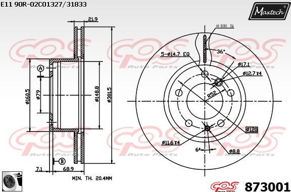 Maxtech 861241 - Тормозной диск autospares.lv