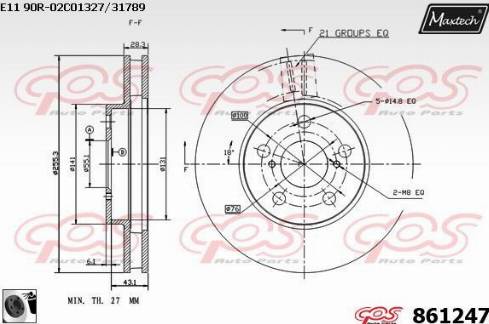 Maxtech 861247.0060 - Тормозной диск autospares.lv