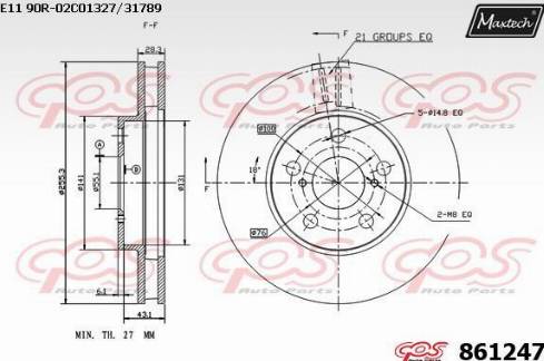 Maxtech 861247.0000 - Тормозной диск autospares.lv