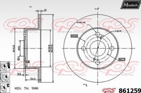 Maxtech 861259.6980 - Тормозной диск autospares.lv