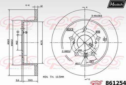 Maxtech 861254.0000 - Тормозной диск autospares.lv