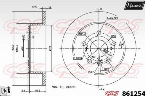 Maxtech 861254.0080 - Тормозной диск autospares.lv