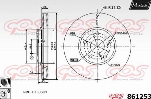 Maxtech 861253.6060 - Тормозной диск autospares.lv