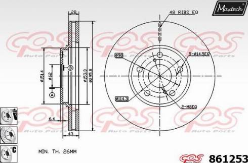 Maxtech 861253.6880 - Тормозной диск autospares.lv