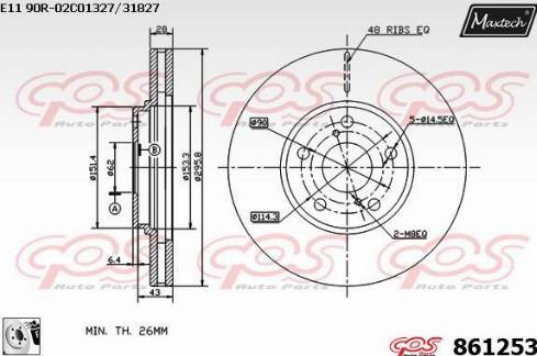 Maxtech 861253.0080 - Тормозной диск autospares.lv