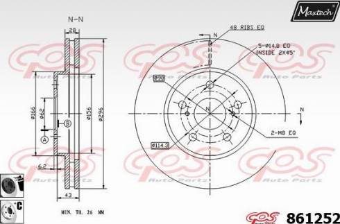 Maxtech 861252.6060 - Тормозной диск autospares.lv