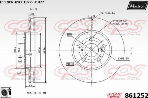 Maxtech 861252.0060 - Тормозной диск autospares.lv