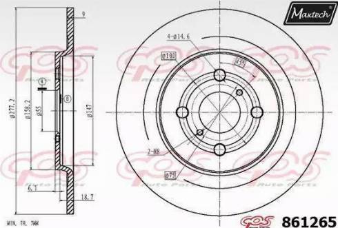 Maxtech 861265.6980 - Тормозной диск autospares.lv