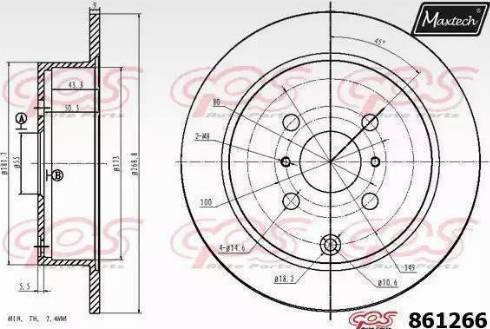 Maxtech 861266.0000 - Тормозной диск autospares.lv