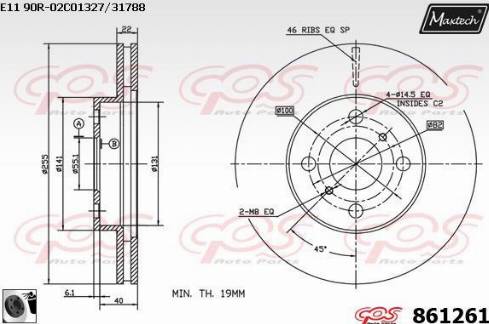 Maxtech 861261.0060 - Тормозной диск autospares.lv