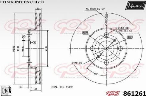 Maxtech 861261.0080 - Тормозной диск autospares.lv