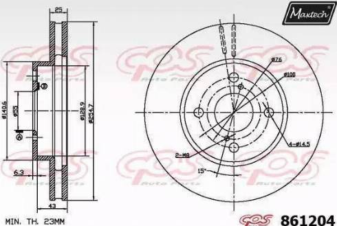 Maxtech 861204.6060 - Тормозной диск autospares.lv