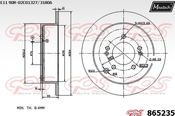 Maxtech 861219 - Тормозной диск autospares.lv