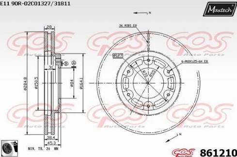 Maxtech 861210.0060 - Тормозной диск autospares.lv