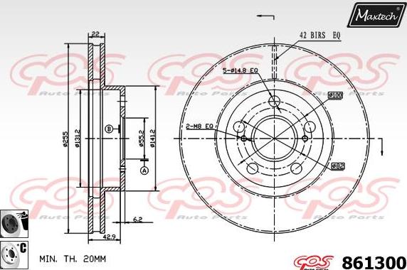 Maxtech 861210 - Тормозной диск autospares.lv