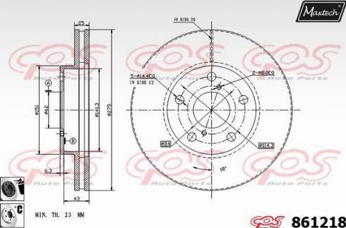 Maxtech 861218.6060 - Тормозной диск autospares.lv