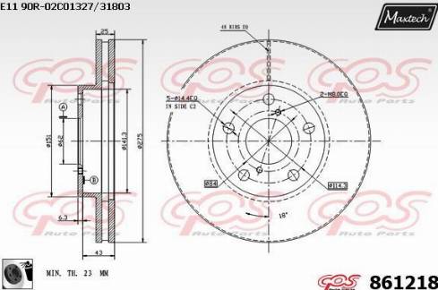 Maxtech 861218.0060 - Тормозной диск autospares.lv