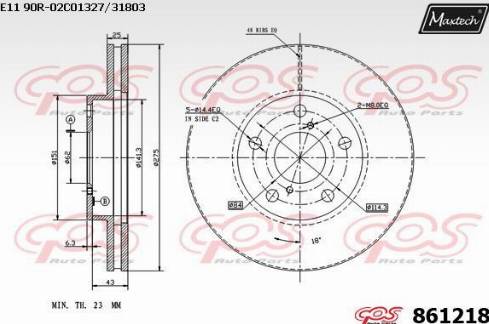 Maxtech 861218.0000 - Тормозной диск autospares.lv