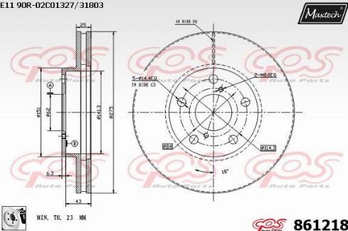 Maxtech 861218.0080 - Тормозной диск autospares.lv