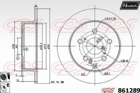 Maxtech 861289.6060 - Тормозной диск autospares.lv