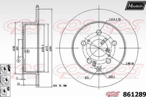 Maxtech 861289.6980 - Тормозной диск autospares.lv