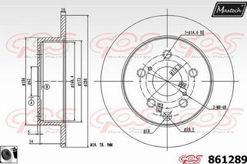 Maxtech 861289.0060 - Тормозной диск autospares.lv